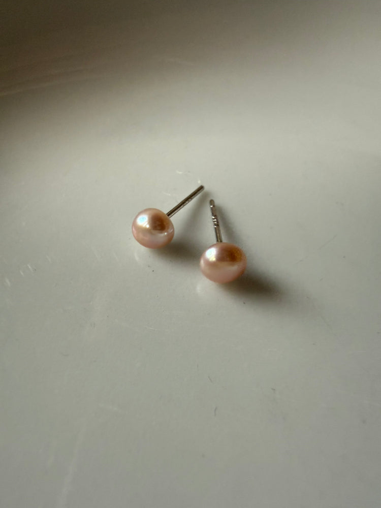 Tiny Pink Pearl Studs