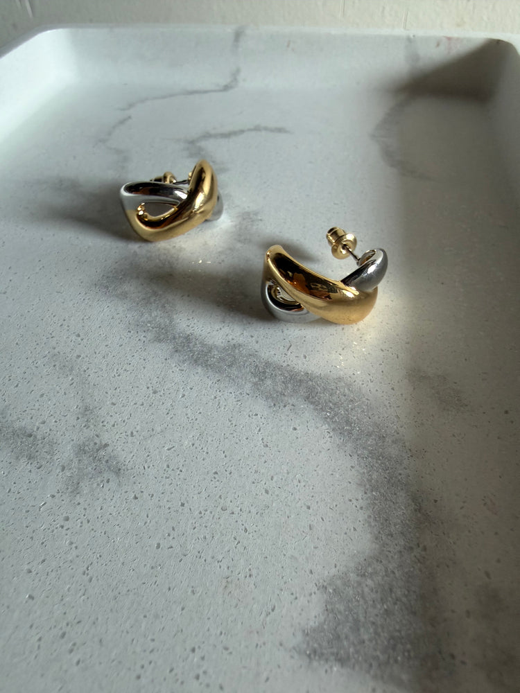 Mixed Metals Twist Hoops