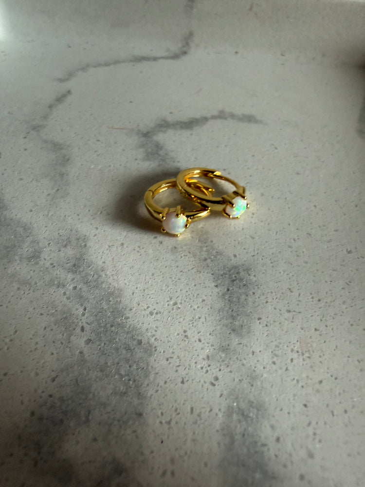 Opal Gold Hoop Keepers