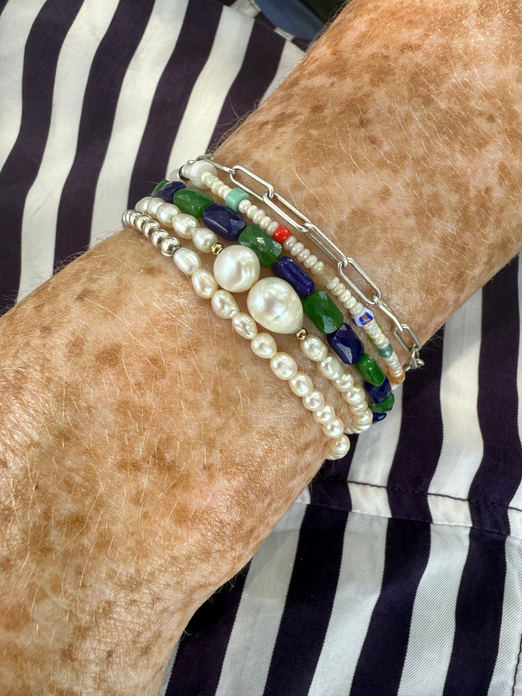 Y2K stripe polo stacker