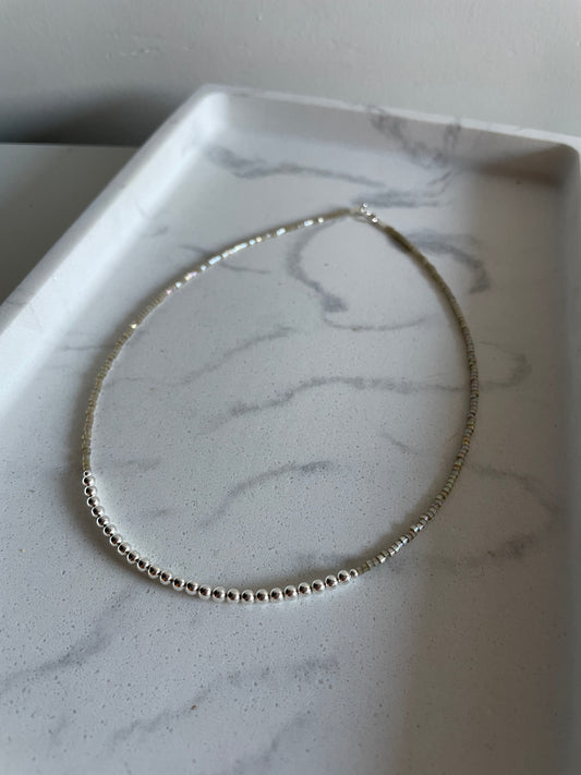 Silver Beaded Choker