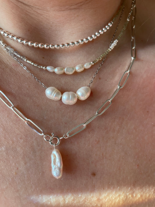 Silver Beaded Choker