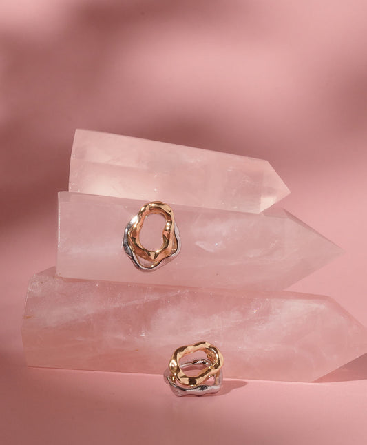 Mixed Metals Wave Hoops