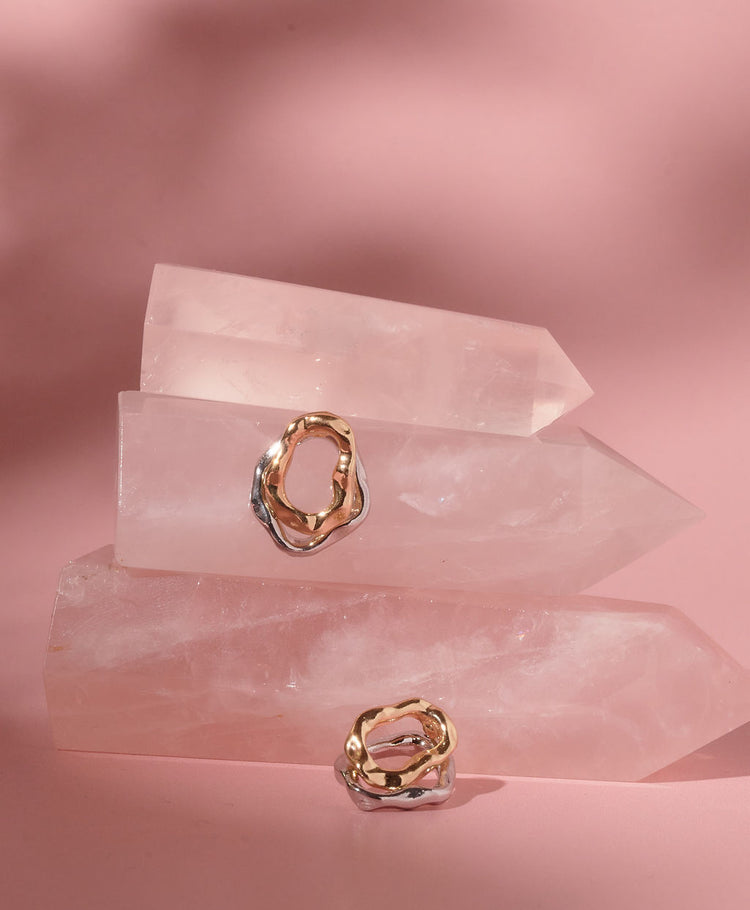 Mixed Metals Wave Hoops