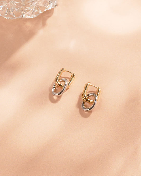 Mixed Metal Paperclip Drop Earrings