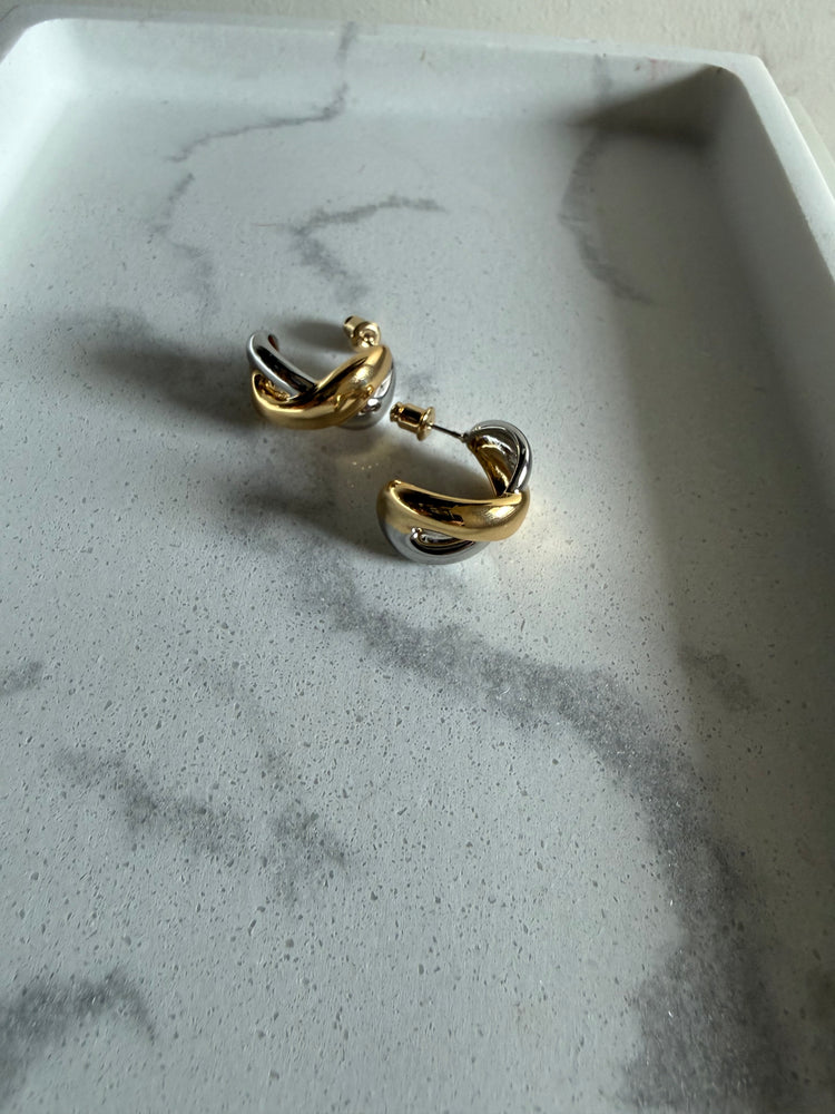 Mixed Metals Twist Hoops