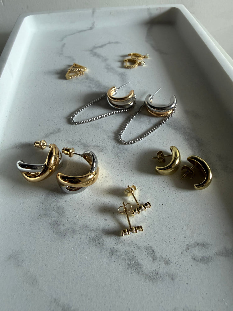 Two Tone Chain Hoops