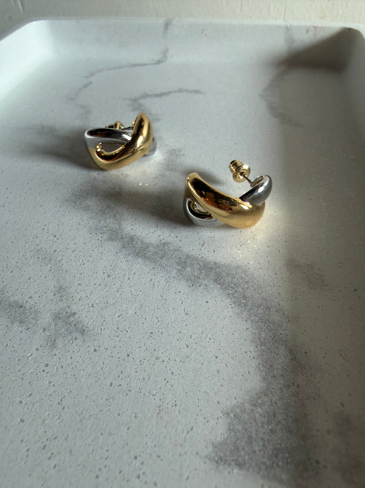 Mixed Metals Twist Hoops