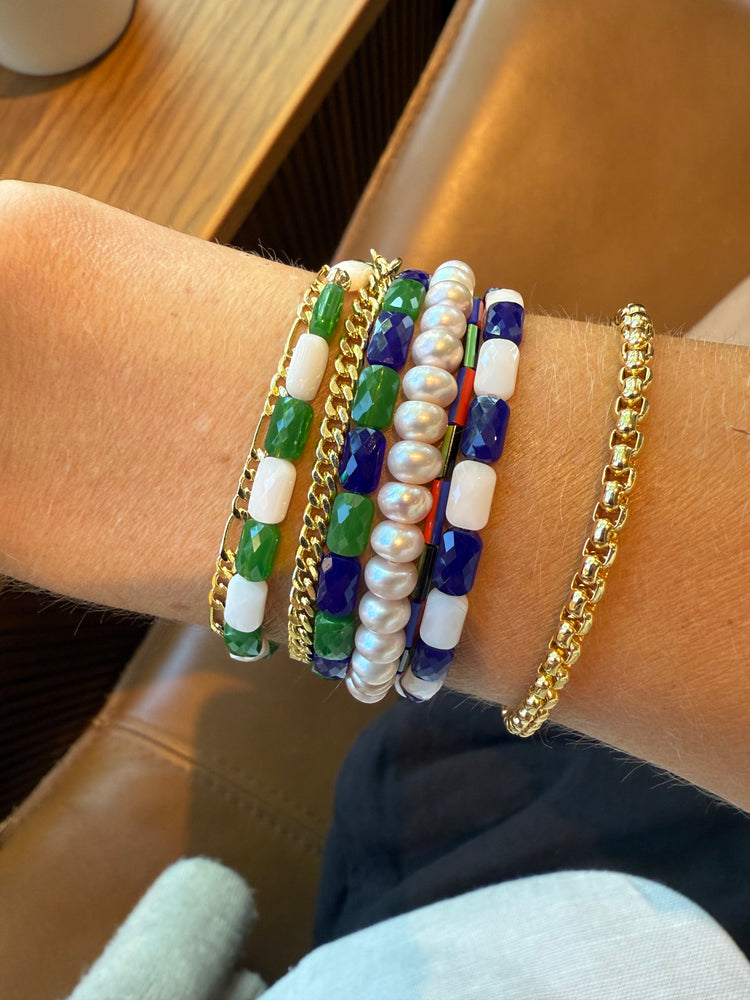 Y2K stripe polo stacker