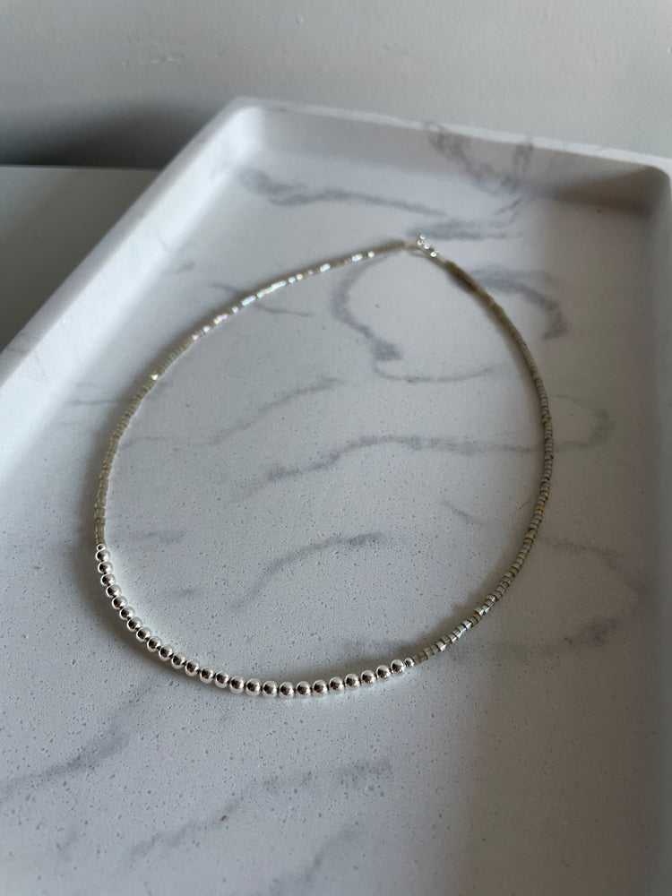 Silver Beaded Choker
